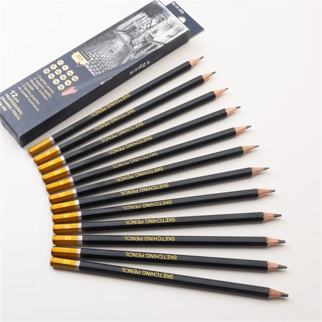 12Pcs Charcoal Sketch Pencils