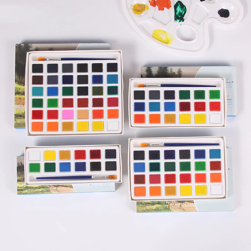 Solid Watercolor Painting Set